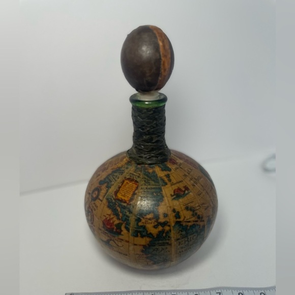 Other - Vintage leather covered globe decanter. Made in Italy.